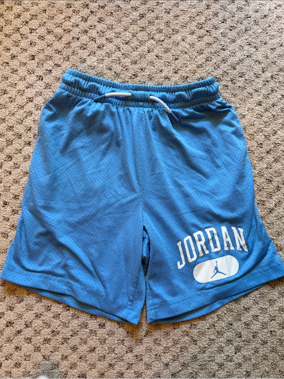 Jordan Kids Athletic Mesh Shorts in Blue with White Logo